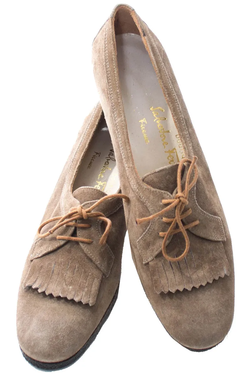 1970s Vintage Ferragamo Tassel Loafers in As New Condition 8.5