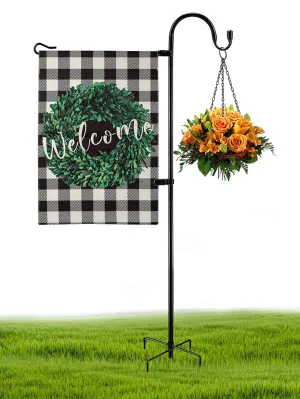 1pc Iron Outdoor Garden Flagpole Set