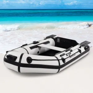 2 Person 7.5 ft Inflatable Fishing Tender Rafting Dinghy Boat-Gray