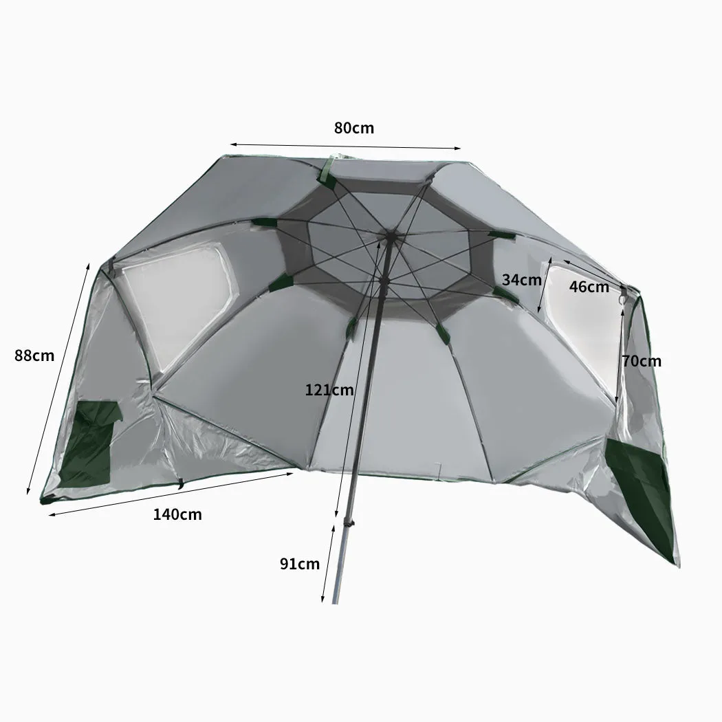 2m Nanakuli Outdoor Umbrella Beach Sun Shade Weather Patio Garden Shelter Tilt - Green