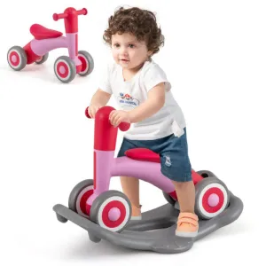 3 in 1 Rocking Horse with Detachable Balance Board and Seat-Pink