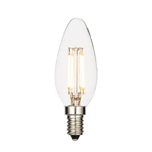 4 Watt (2700K) LED Filament Small ES (E14) Clear Candle Lamp