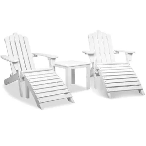 5 PC White Set Chairs & Side Table