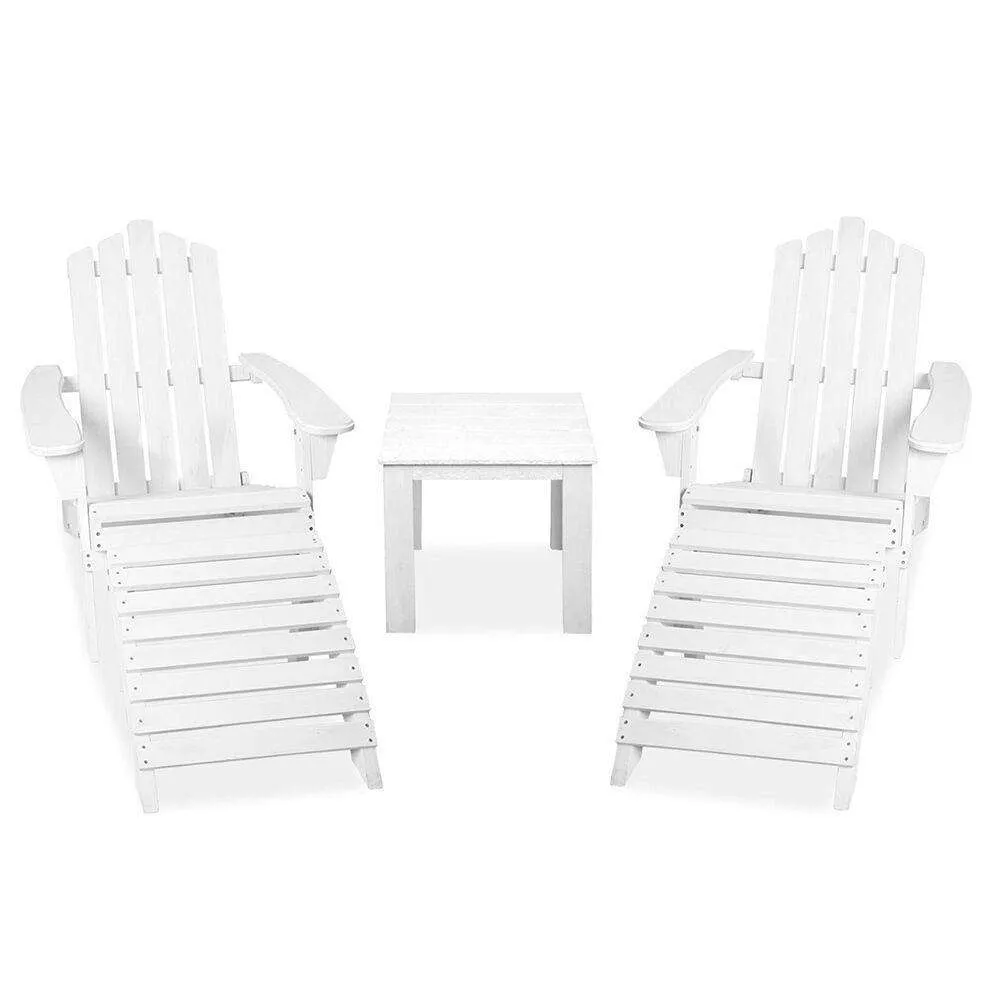 5 PC White Set Chairs & Side Table