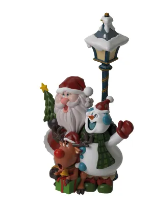 6' Santa, Snowman and Rudolph around Lamp Post