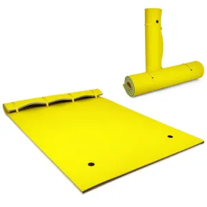 9' x 6' 3 Layer Floating Water Pad Foam Mat -Yellow