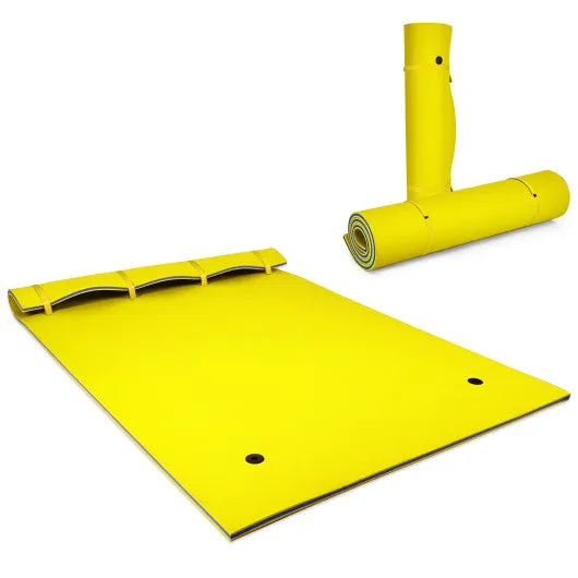 9' x 6' 3 Layer Floating Water Pad Foam Mat -Yellow