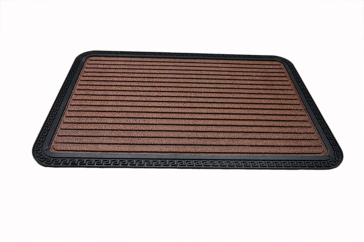 AaHo Decor Micro Fibre Rubber Moulded Polypropylene Door Mats for Home and Bathroom Indoor Floor & Outdoor Entrances Anti Skid Foot Mats (2 Pc 16 x 24 Inches, Brown)