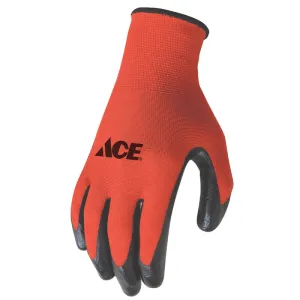 Ace Men's Indoor/Outdoor Coated Work Gloves Red L 3 pk