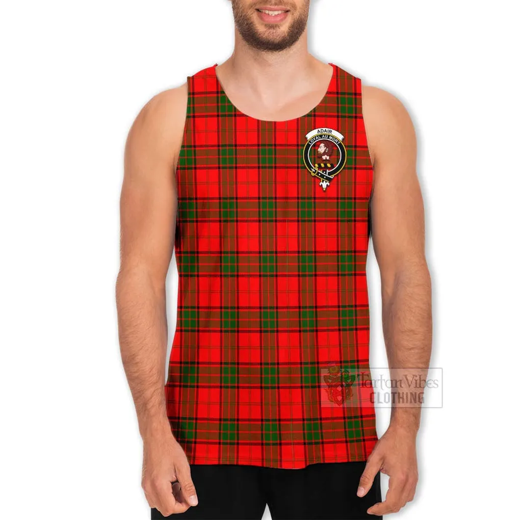 Adair Tartan Men's Tank Top with Family Crest Celtic Skull Style