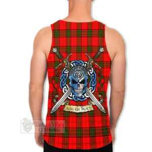 Adair Tartan Men's Tank Top with Family Crest Celtic Skull Style