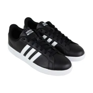 Adidas Cloudfoam Advantage B74264 Mens Black Leather Lifestyle Sneakers Shoes