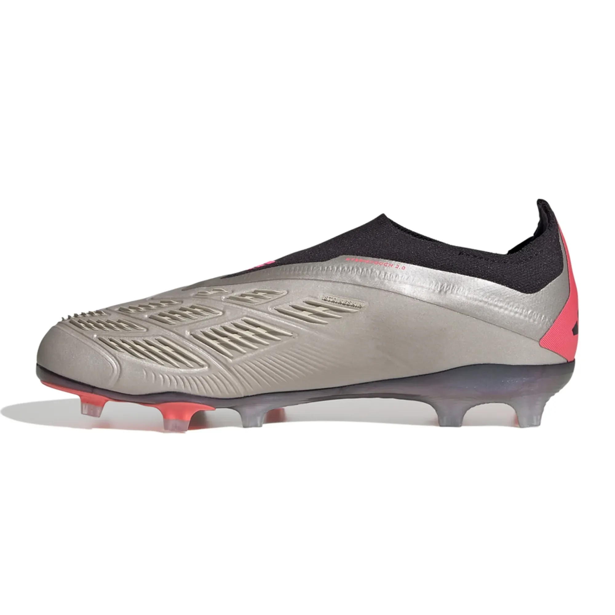 adidas Jr. Predator Elite Laceless FG Soccer Cleats (Platinum/Metallic/Carbon)