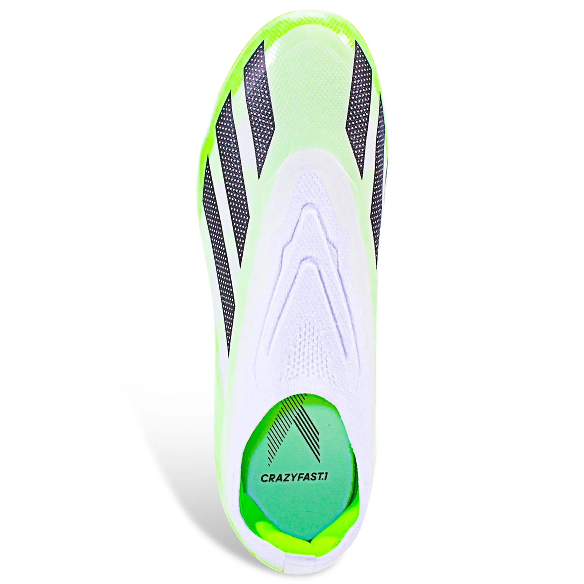 adidas Jr. X Crazyfast.1 LL Firm Ground Soccer Cleats (White/Core Black/Lucid Lemon)