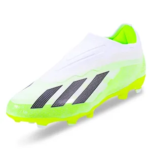 adidas Jr. X Crazyfast.1 LL Firm Ground Soccer Cleats (White/Core Black/Lucid Lemon)