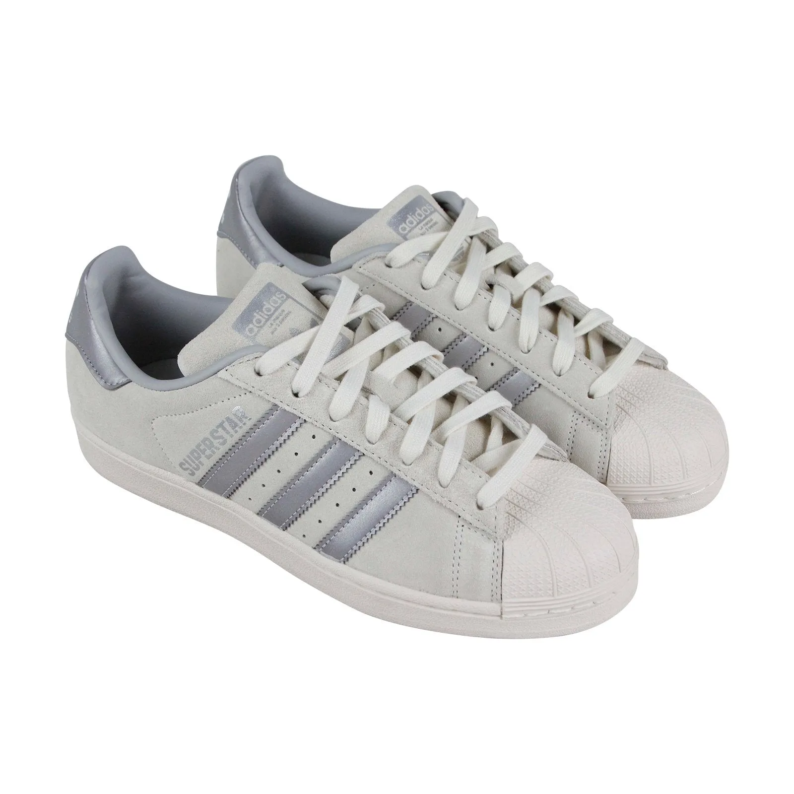 Adidas Super Star B41989 Mens Gray Suede Lace Up Lifestyle Sneakers Shoes