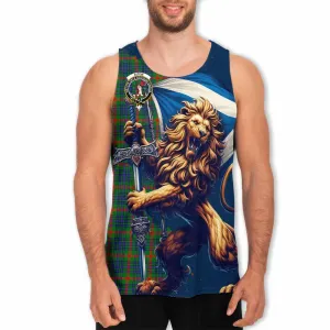 Aiton Tartan Family Crest Men's Tank Top with Scottish Majestic Lion