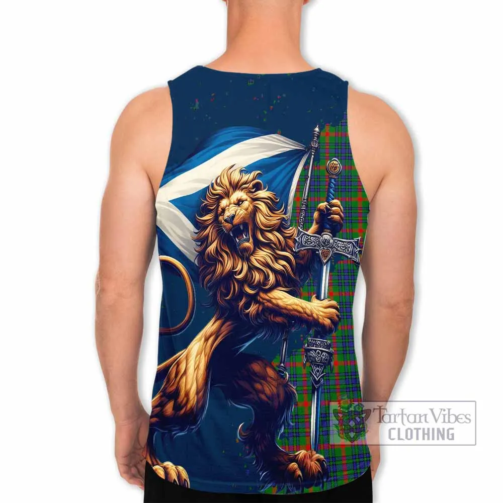 Aiton Tartan Family Crest Men's Tank Top with Scottish Majestic Lion