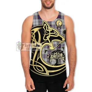 Alexander of Menstry Dress Tartan Men's Tank Top with Family Crest Celtic Wolf Style