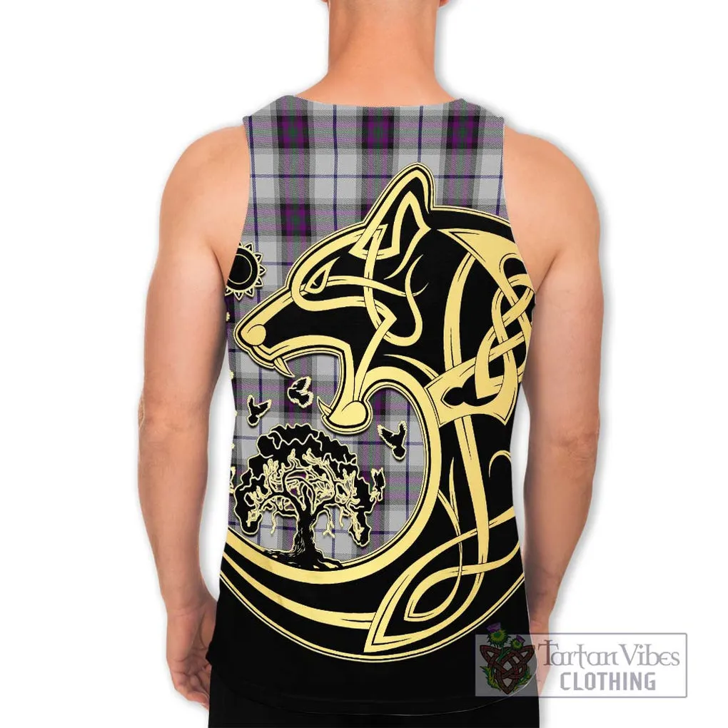 Alexander of Menstry Dress Tartan Men's Tank Top with Family Crest Celtic Wolf Style