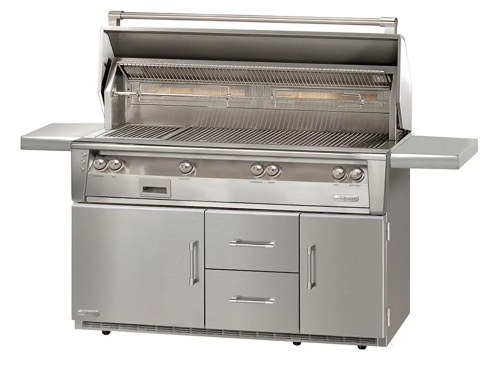 Alfresco 56" Freestanding Grill on Refrigerated Base in Stainless Steel W/Rotisserie - LP