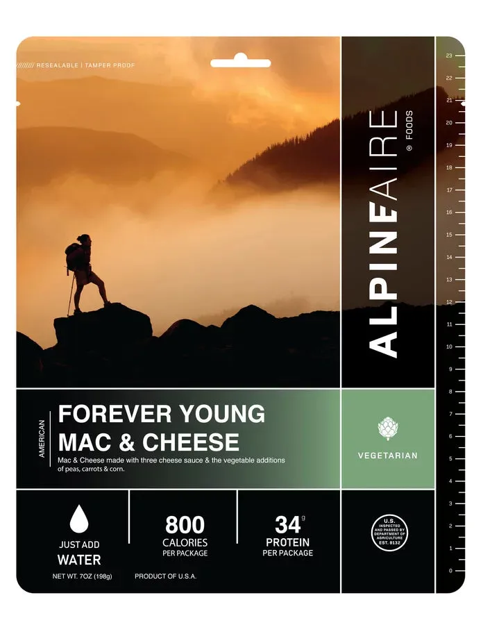 AlpineAire Forever Young Mac & Cheese Freeze Dried Camping Food Pouch 60102