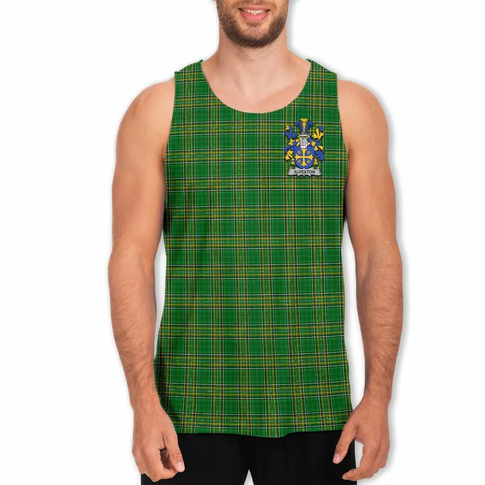 Alveston Irish Clan Tartan Men's Tank Top with Coat of Arms