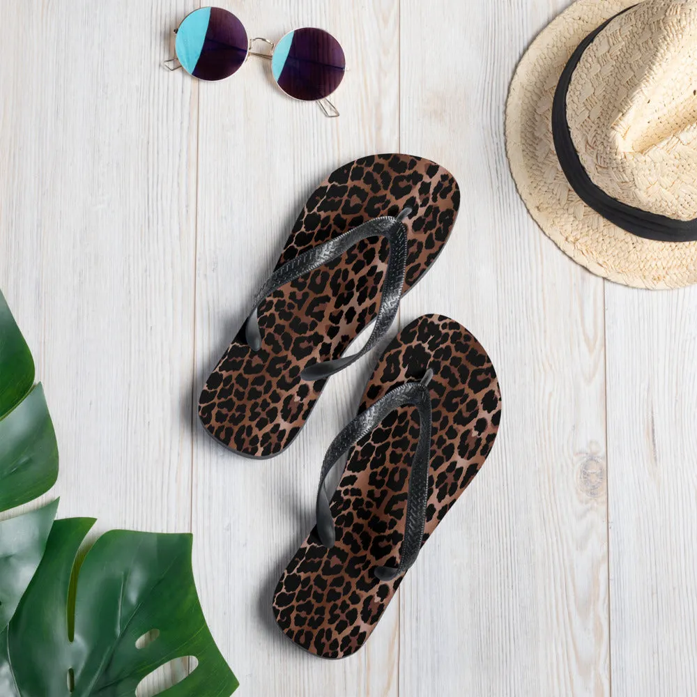 Amie Thong Flip-Flop Beach Sandals in OG Leopard | Pinup Couture Relaxed