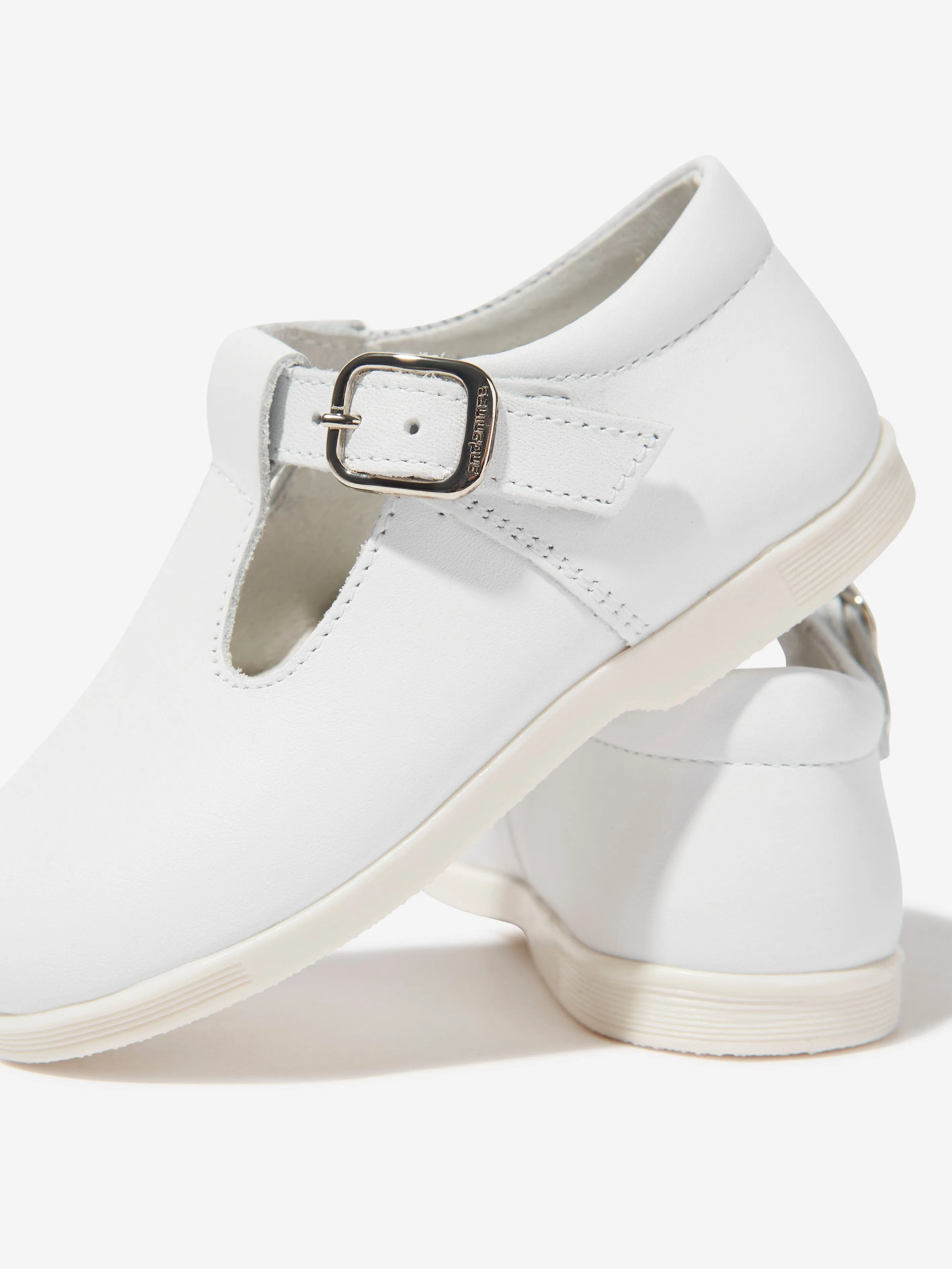 Andanines Kids T-Bar Shoes in White