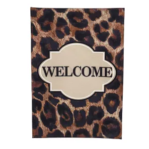 Animal Print Welcome Garden Burlap Flag