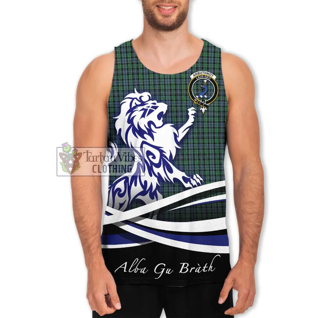 Arbuthnot Tartan Men's Tank Top with Alba Gu Brath Regal Lion Emblem