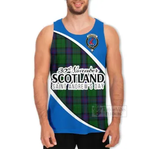 Armstrong Family Crest Tartan Men's Tank Top Celebrate Saint Andrew's Day in Style