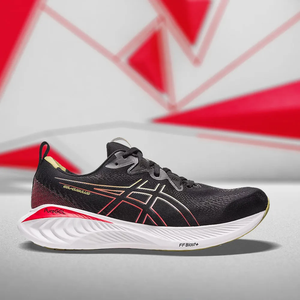 ASICS GEL-CUMULUS 25 (M) - BLACK/ELECTRIC RED RUNNING SHOES