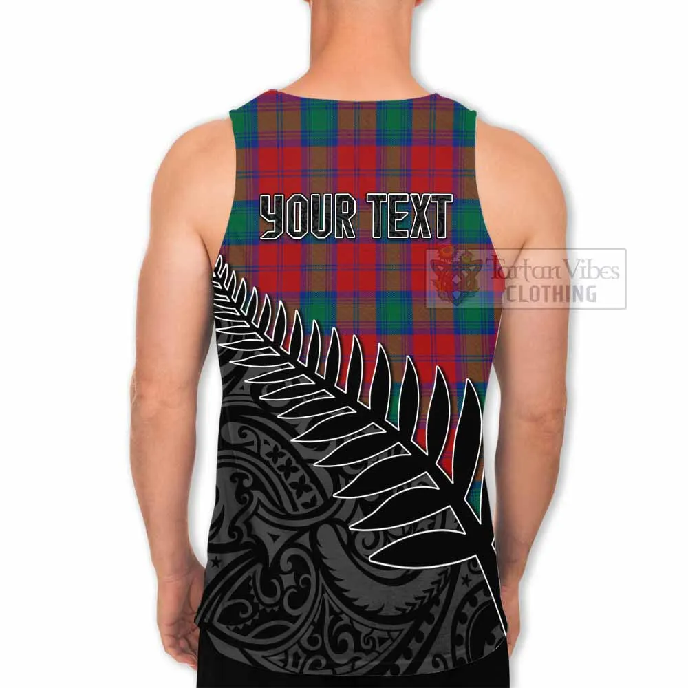 Auchinleck (Affleck) Crest Tartan Men's Tank Top with New Zealand Silver Fern Half Style