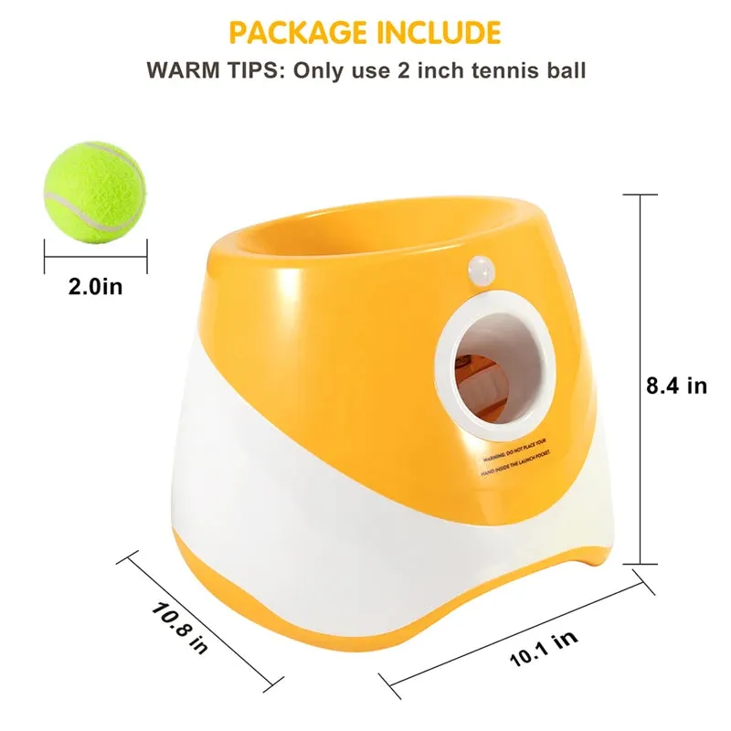 Automatic Dog Tennis Launcher Uses Mini Tennis Balls- Fun Interactive Rechargeable