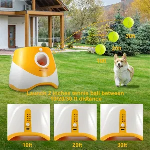 Automatic Dog Tennis Launcher Uses Mini Tennis Balls- Fun Interactive Rechargeable