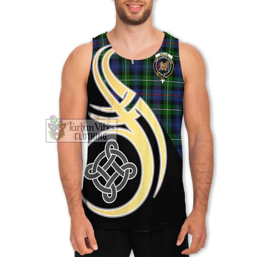 Baillie Tartan Men's Tank Top with Family Crest and Celtic Symbol Style