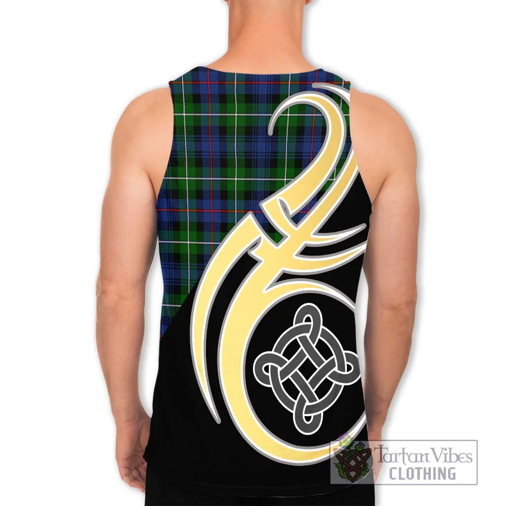 Baillie Tartan Men's Tank Top with Family Crest and Celtic Symbol Style