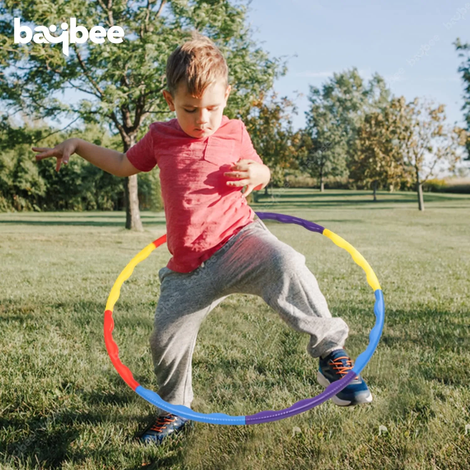 Baybee Detachable Hula Hoop for Kids Adults, Fitness Hoola Hoop Rings for Kids with 8 Interlockable Piece, Adjustable Size | Hula Hoop for Women Excersie