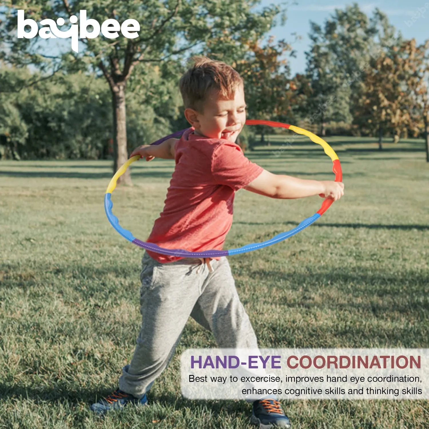 Baybee Detachable Hula Hoop for Kids Adults, Fitness Hoola Hoop Rings for Kids with 8 Interlockable Piece, Adjustable Size | Hula Hoop for Women Excersie