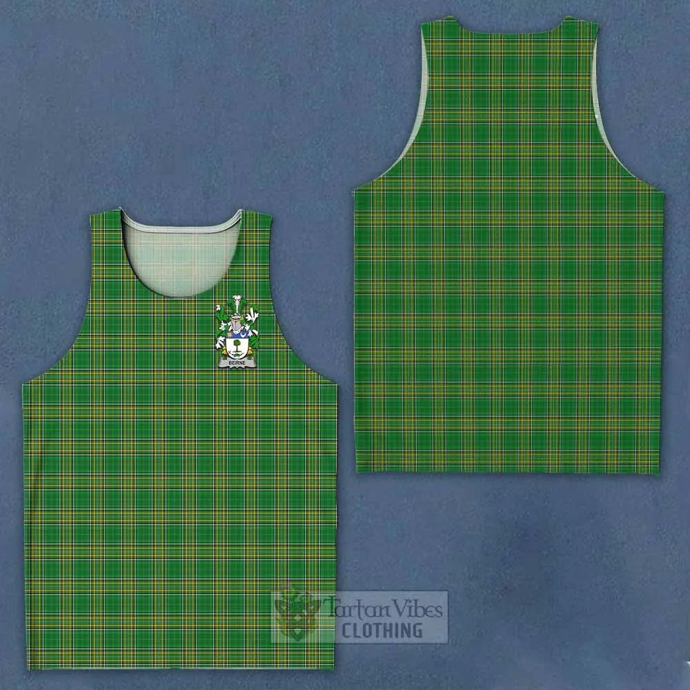 Beirne Irish Clan Tartan Men's Tank Top with Coat of Arms