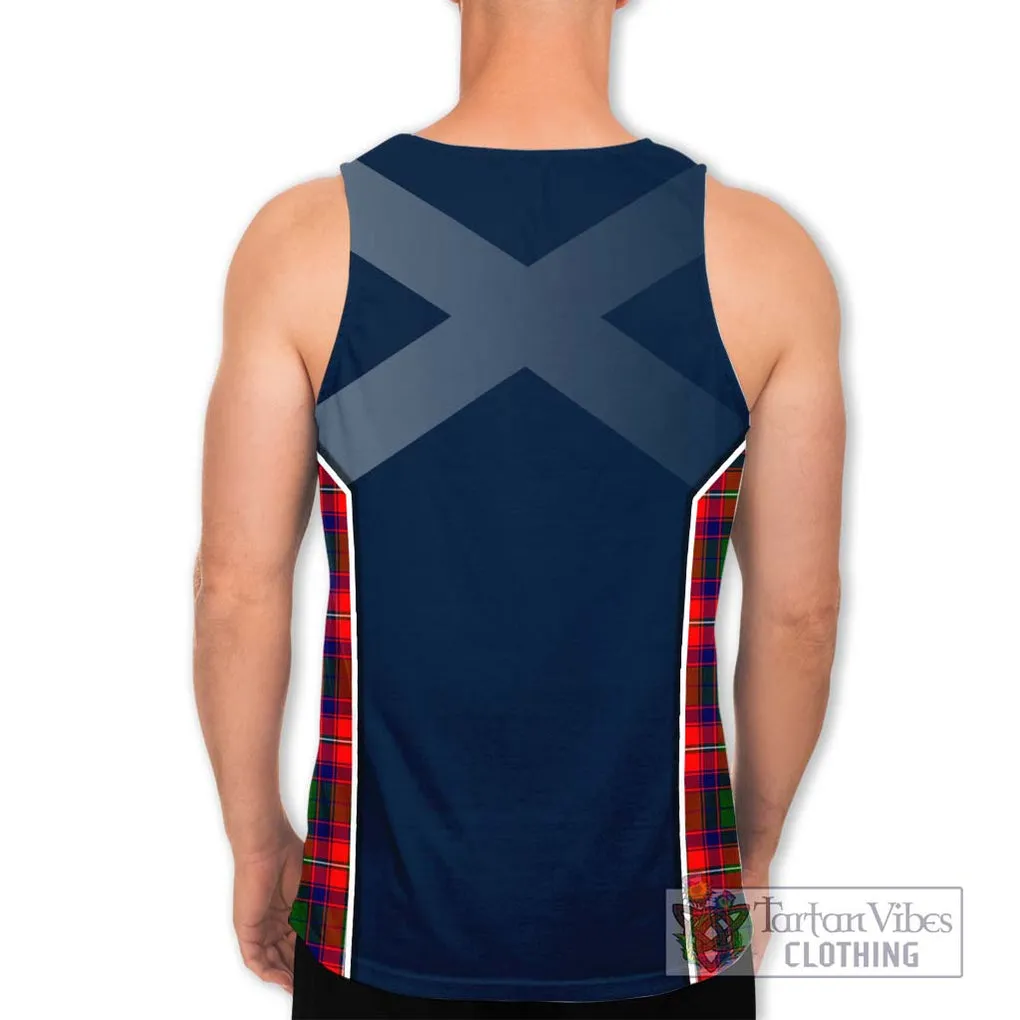 Belsches Tartan Men's Tank Top with Family Crest and Lion Rampant Vibes Sport Style