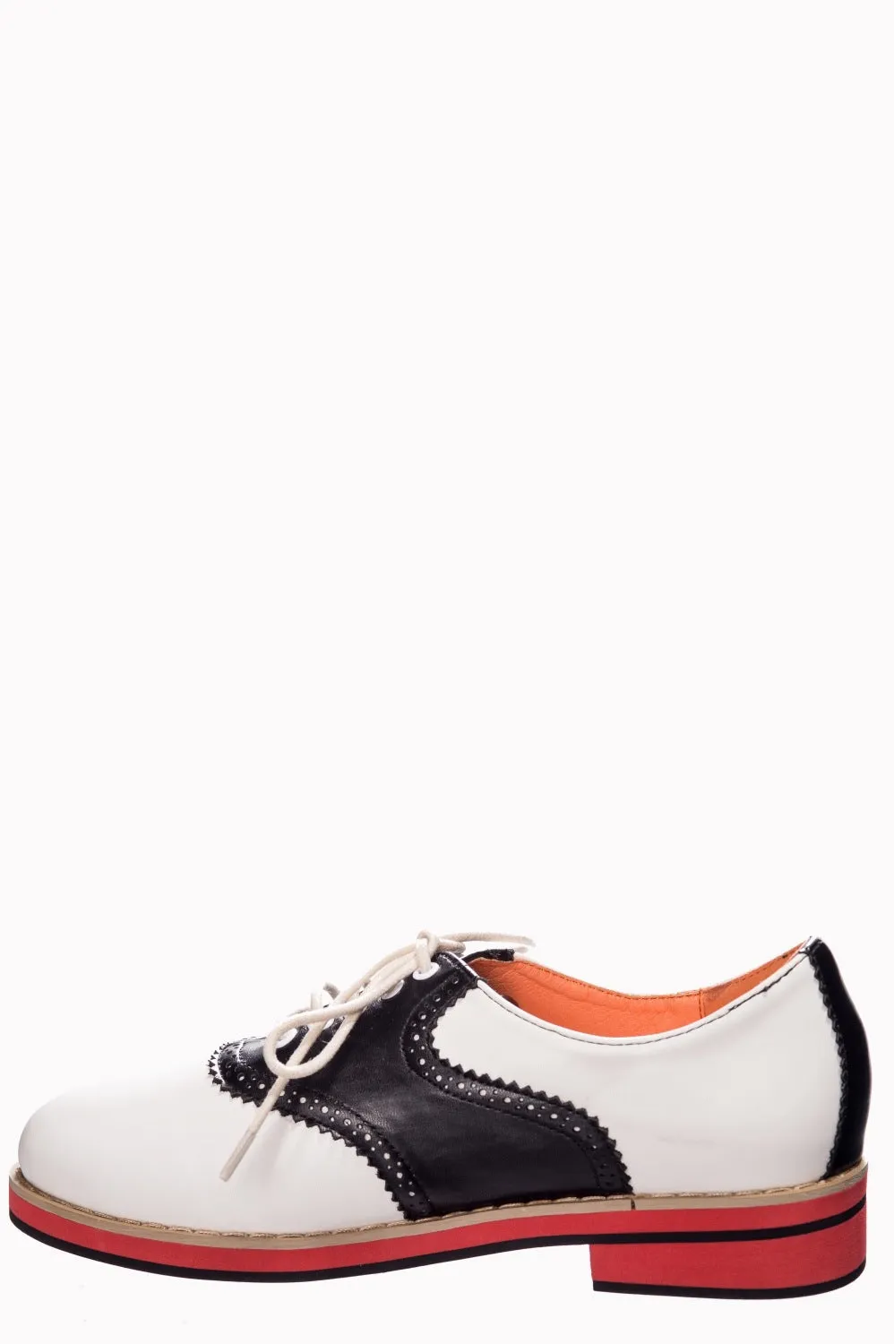 Black & Cream Saddle Shoes by Banned Apparel