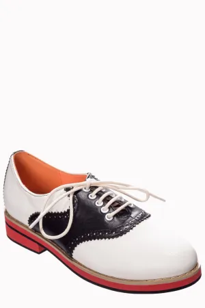 Black & Cream Saddle Shoes by Banned Apparel