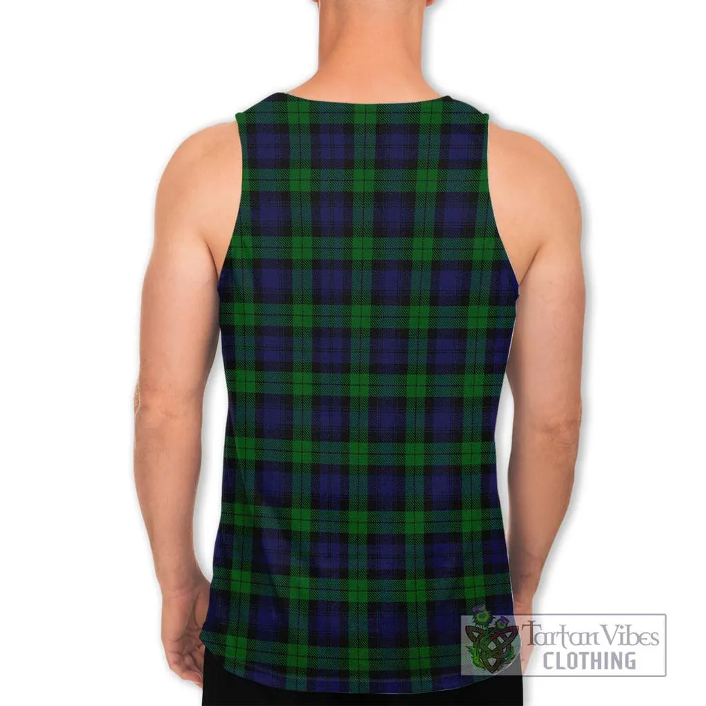 Black Watch Tartan Men's Tank Top with Family Crest DNA In Me Style