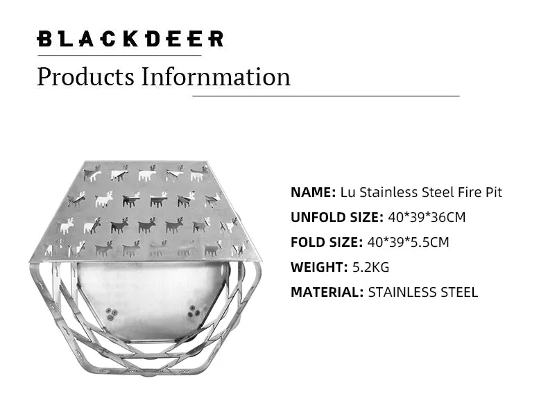 BLACKDEER  Lu Stainless Steel Fire Pit