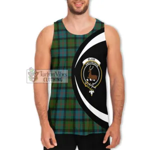 Blair Ancient Tartan Men's Tank Top with Family Crest Circle Style