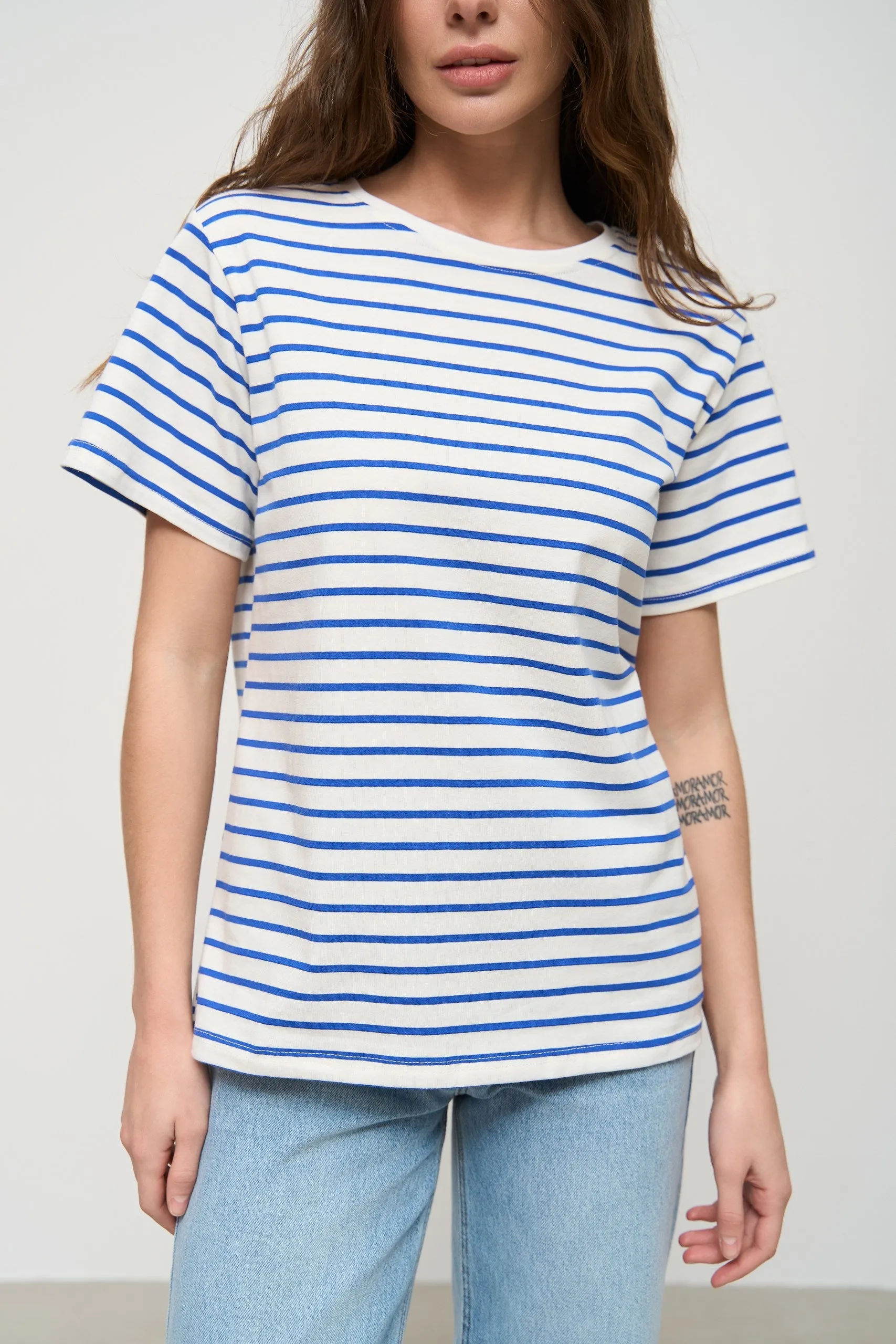 Blue Basic Spriped T-Shirt