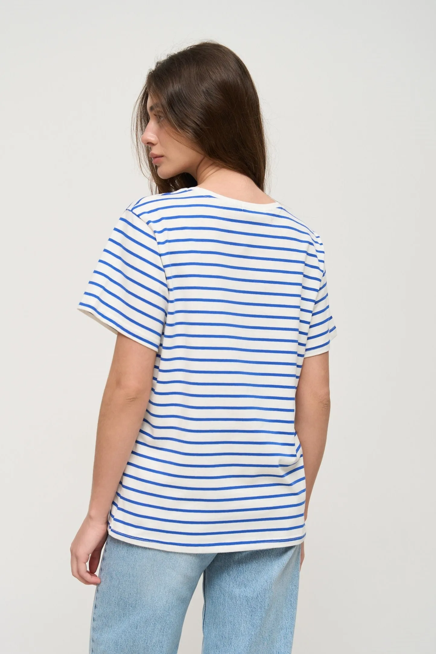 Blue Basic Spriped T-Shirt