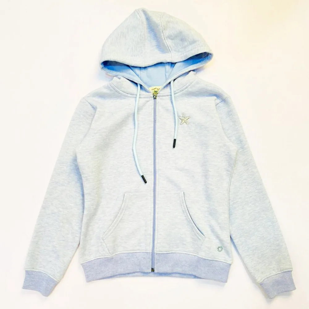 Blue Zip-Up Hoodies With Kangaroo Pocket